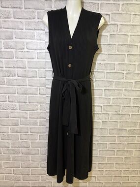 Magaschoni Black Ribbed maxi dress, size large